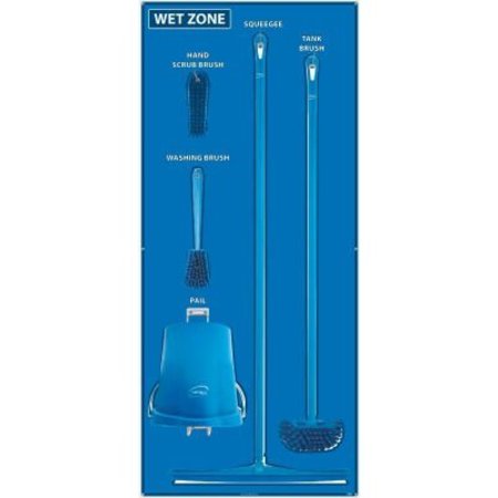 NATIONAL MARKER CO National Marker Wet Zone Shadow Board Combo Kit, Blue/White, 68 X 30, Aluminum - SBK113AL